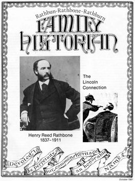 Henry Reed Rathbone the Lincoln Connection