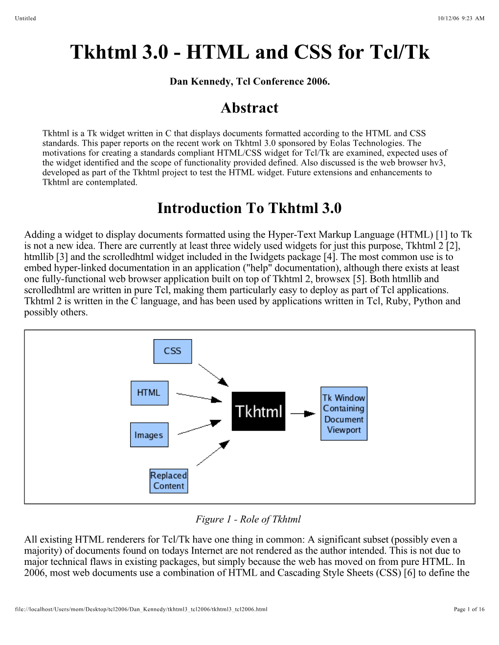 Tkhtml 3.0 - HTML and CSS for Tcl/Tk