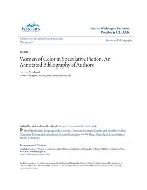Women of Color in Speculative Fiction: an Annotated Bibliography of Authors Rebecca M