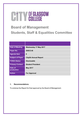 Board of Management Students, Staff & Equalities Committee