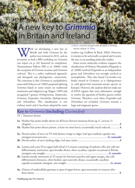 A New Key to Grimmia in Britain and Ireland a New Key to Grimmia 4B
