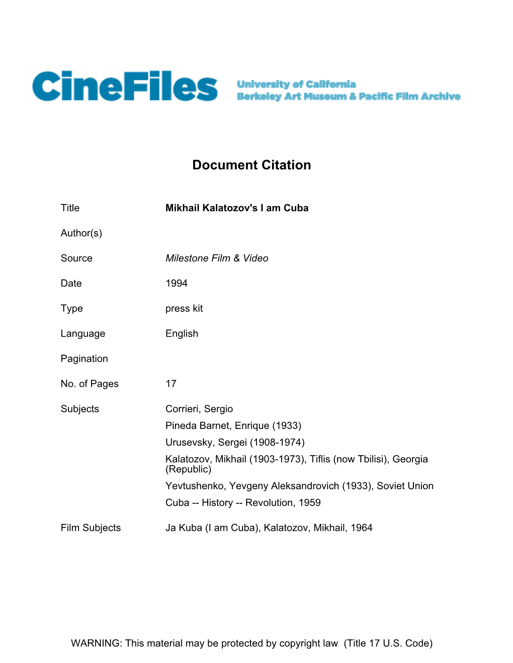 Cinefiles Document #583