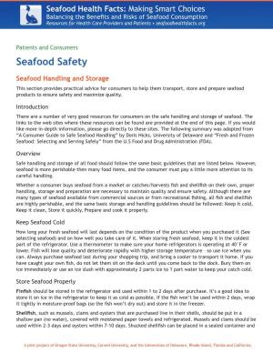 Seafood Handling and Storage
