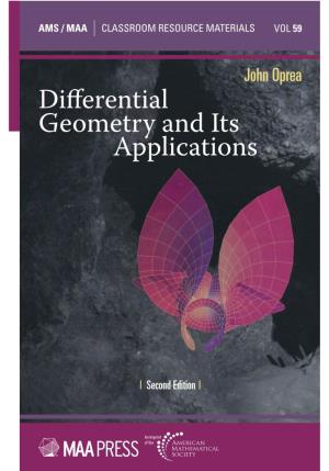 Differential Geometry and Its Applications This Book Was Previously Published by Pearson Education, Inc