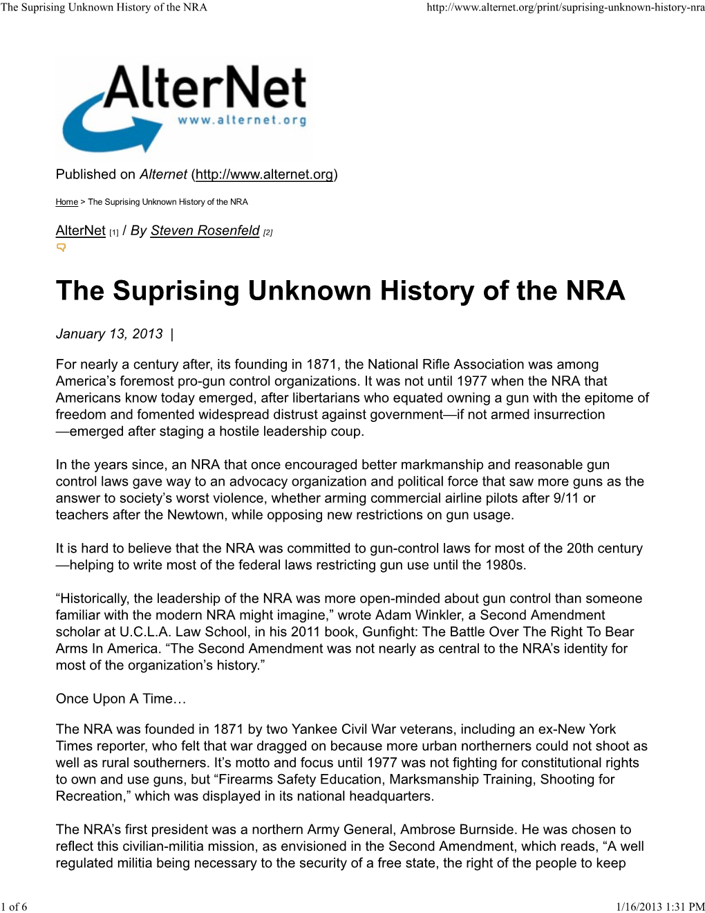 The Suprising Unknown History of the NRA