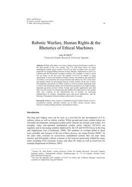 Robotic Warfare, Human Rights & the Rhetorics of Ethical Machines
