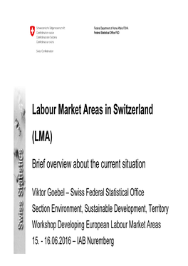 Labour Market Areas in Switzerland (LMA) Brief Overview About the Current Situation