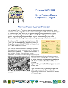 Western Oregon Lamprey Workshop