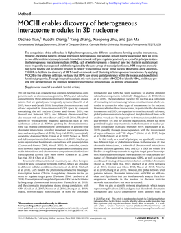 MOCHI Enables Discovery of Heterogeneous Interactome Modules in 3D Nucleome