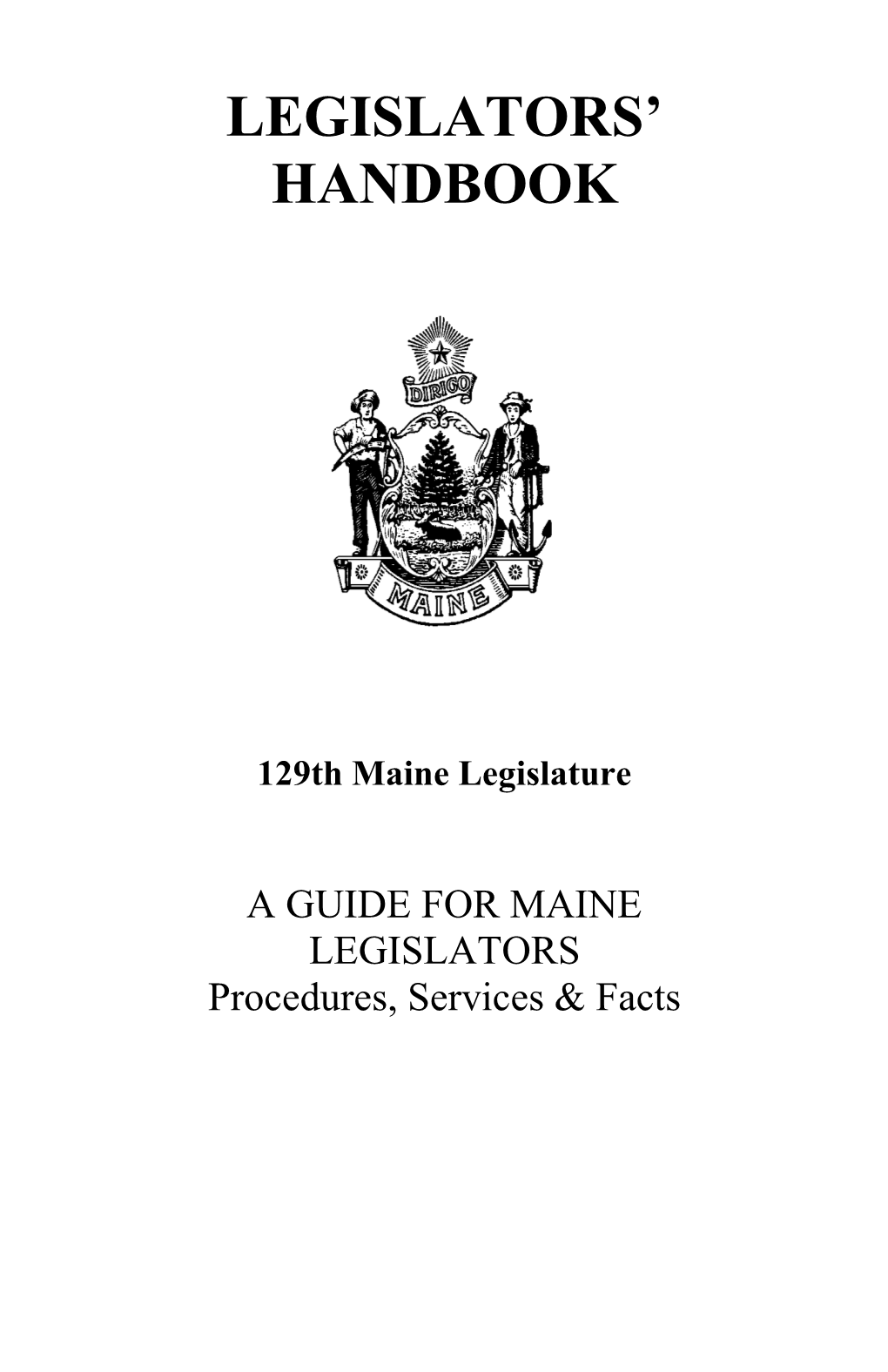 Legislators' Handbook