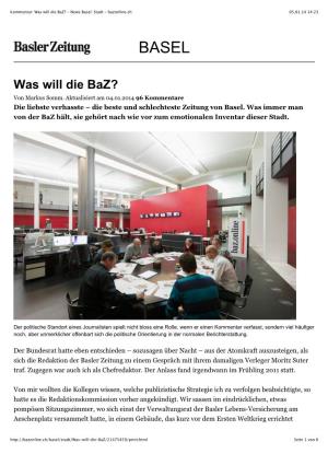 Kommentar: Was Will Die Baz? - News Basel: Stadt - Bazonline.Ch 05.01.14 14:23