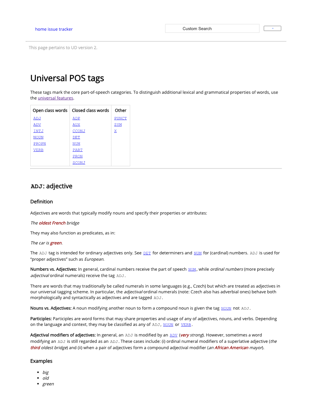 Universal POS Tags