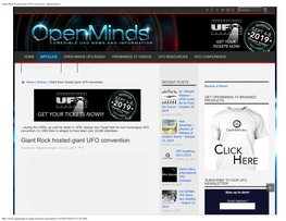 Giant Rock Hosted Giant UFO Convention | Openminds.Tv