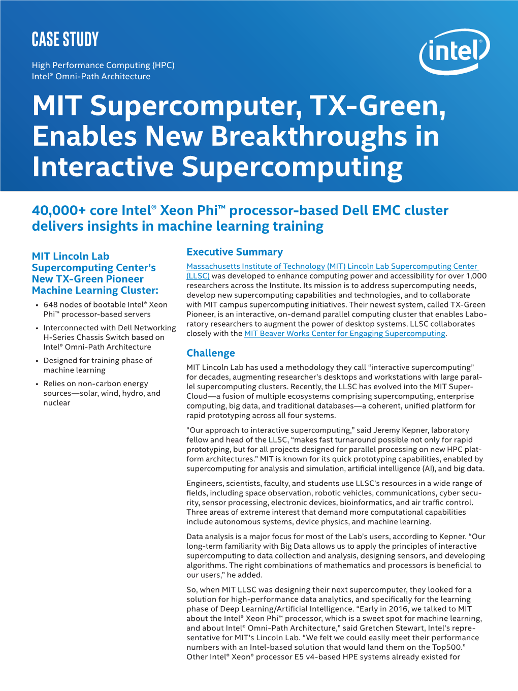 MIT Supercomputer, TX-Green, Enables New Breakthroughs in Interactive Supercomputing