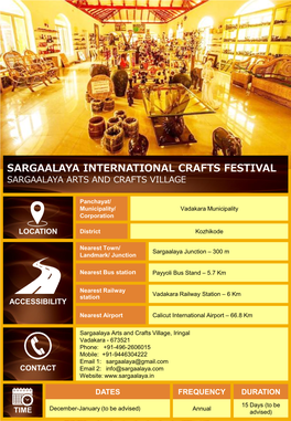 Sargaalaya International Crafts Festival Sargaalaya Arts and Crafts Village