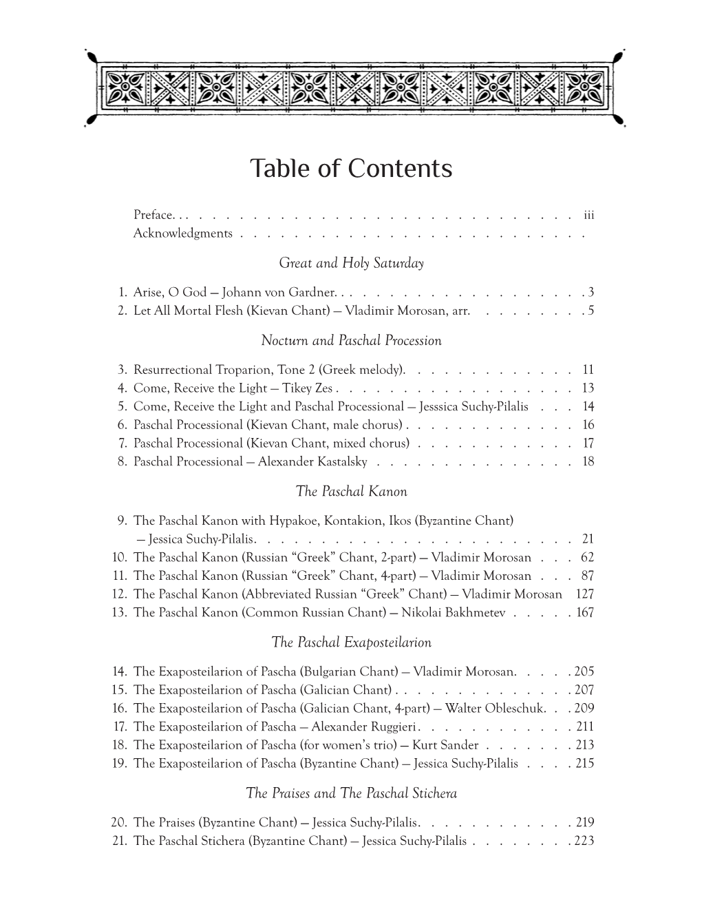 Table of Contents