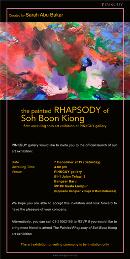 The Painted Rhapsody of Soh Boon Kiong Formal Invitation