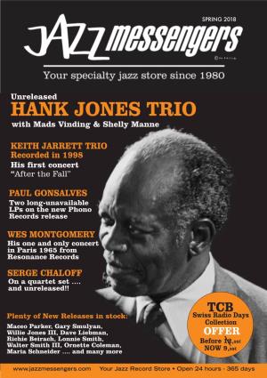 HANK JONES TRIO with Mads Vinding & Shelly Manne