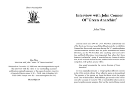 Interview with John Connor of “Green Anarchist”