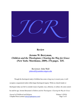 Review Jerome W. Berryman, Children and the Theologians