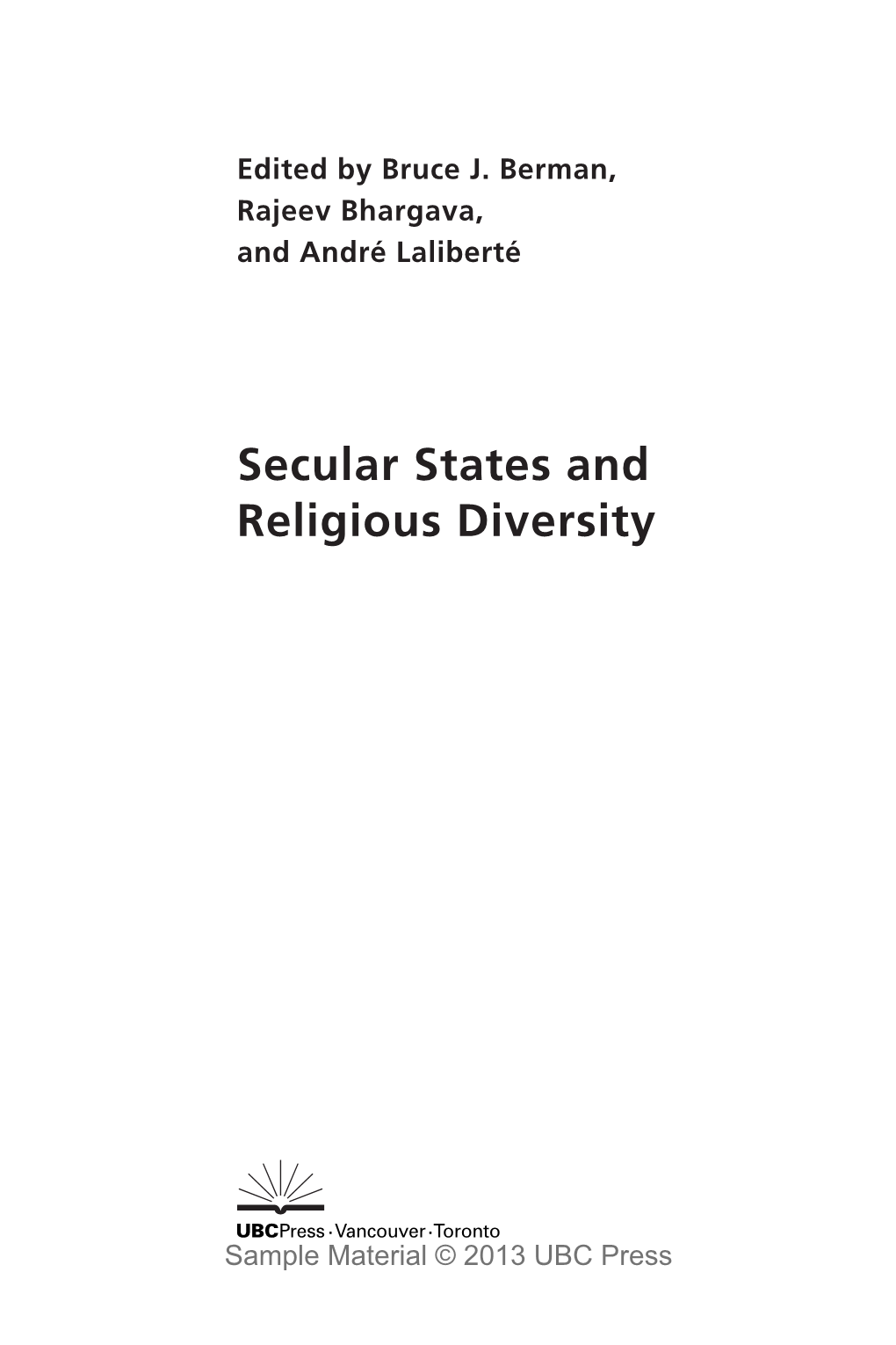 Secular States and Religious Diversity