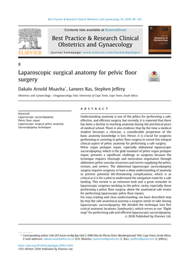Laparoscopic Surgical Anatomy for Pelvic Floor Surgery