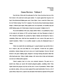 Game Review: Tekken 2