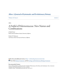 A Fistful of Polemoniaceae: New Names and Combinations J