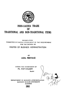 Indo-Saudia Trade of Traditional and Non-Traditional Items