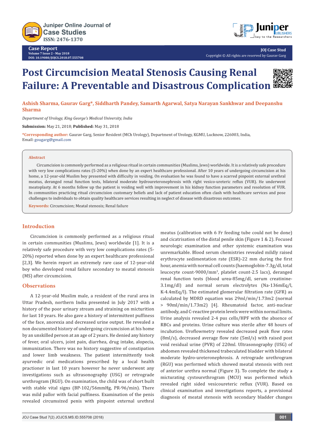 Post Circumcision Meatal Stenosis Causing Renal Failure: a Preventable and Disastrous Complication