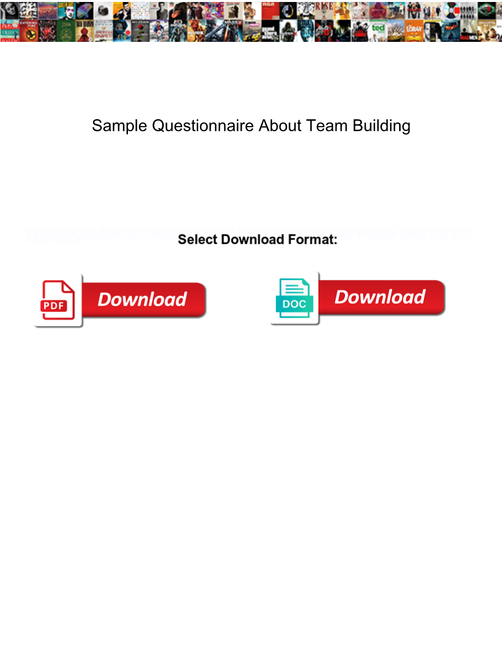 Sample Questionnaire About Team Building