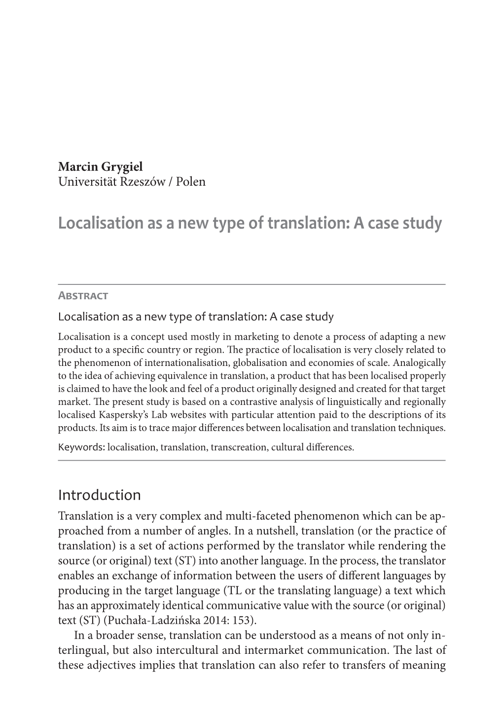 Localisation As a New Type of Translation: a Case Study