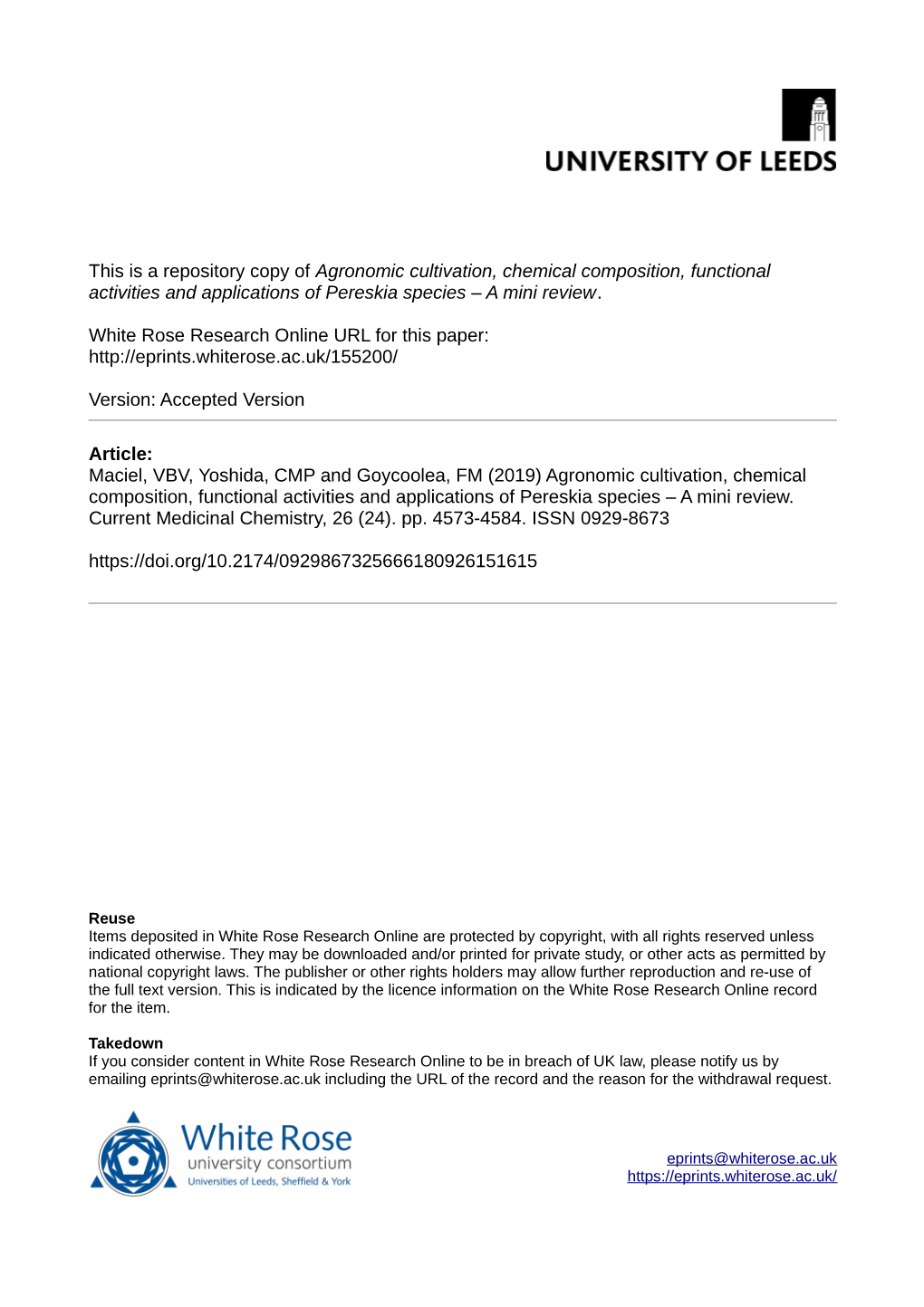 Agronomic Cultivation, Chemical Composition, Functional Activities and Applications of Pereskia Species – a Mini Review