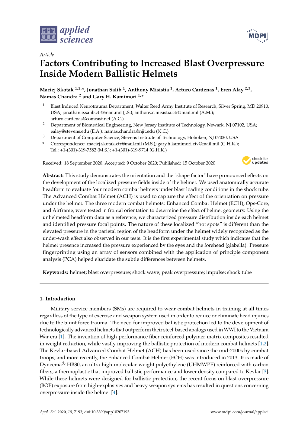 Factors Contributing to Increased Blast Overpressure Inside Modern Ballistic Helmets