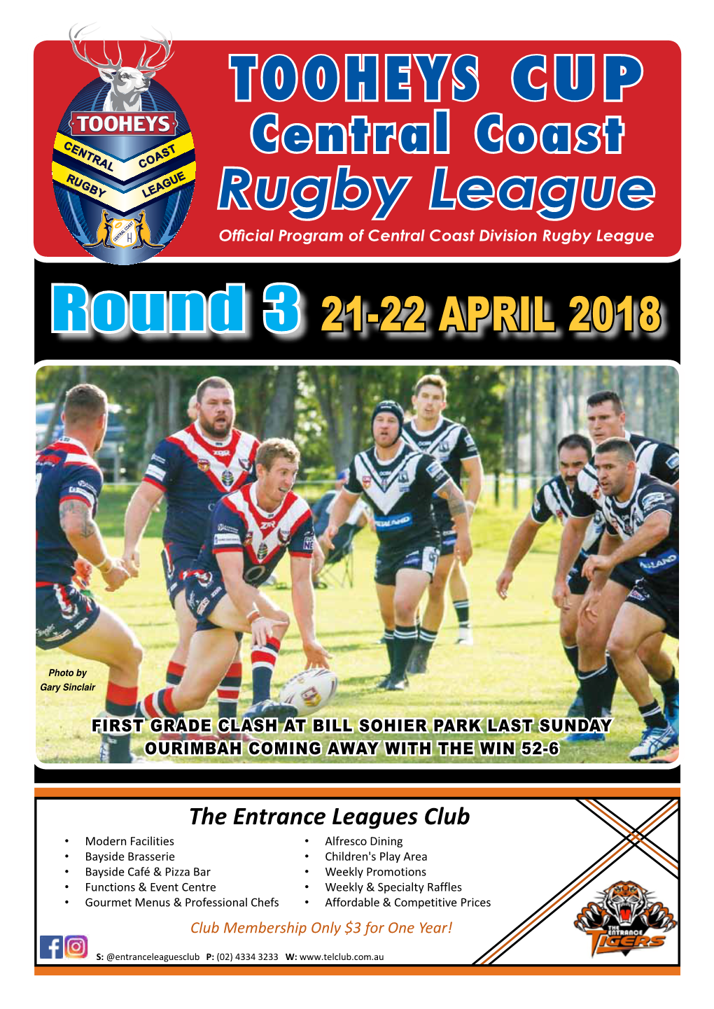 TOOHEYS CUP Central Coast Rugby League Official Program of Central Coast Division Rugby League