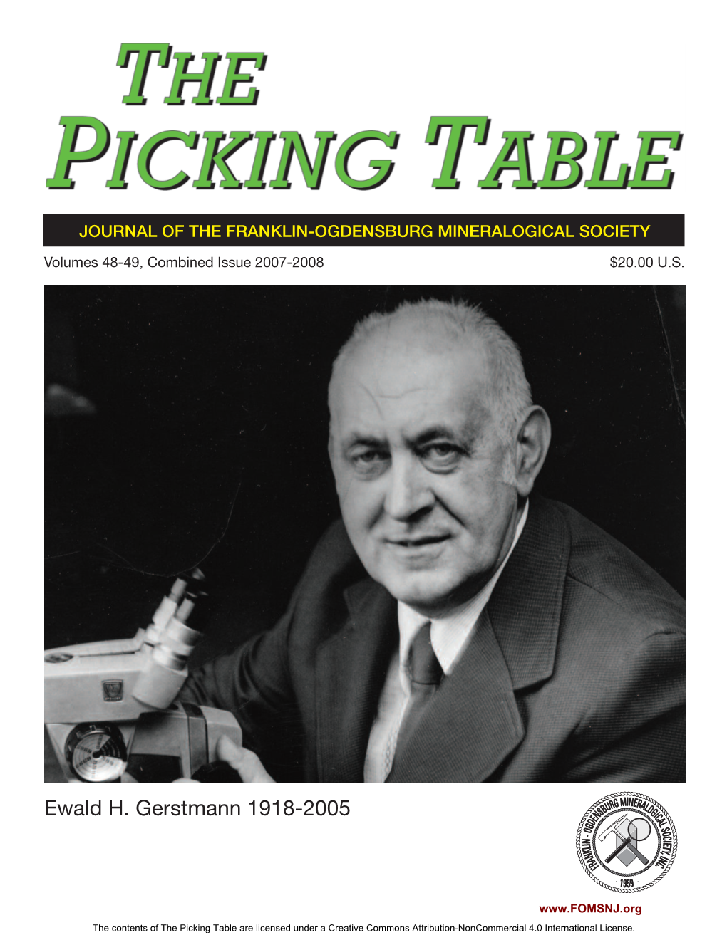 The Picking Table Volumes 48-49, Combined Issue 2007-2008