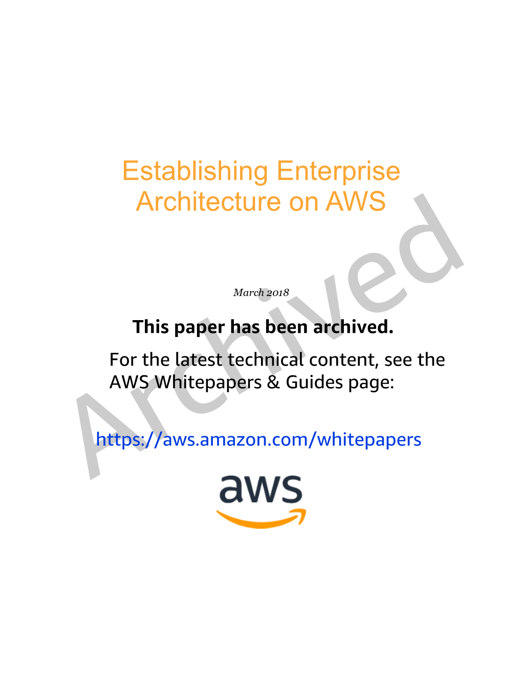 Establishing Enterprise Architecture on AWS