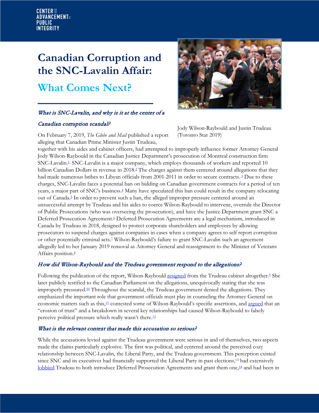 Canadian Corruption and the SNC-Lavalin Affair: What Comes Next?