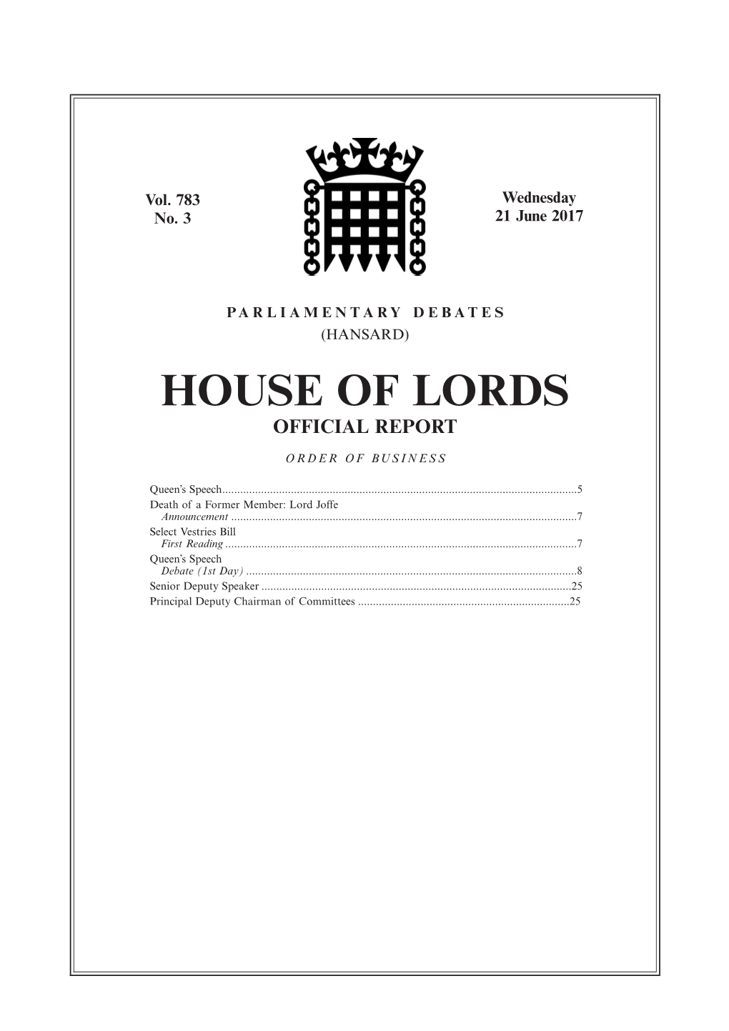 House of Lords Official Report