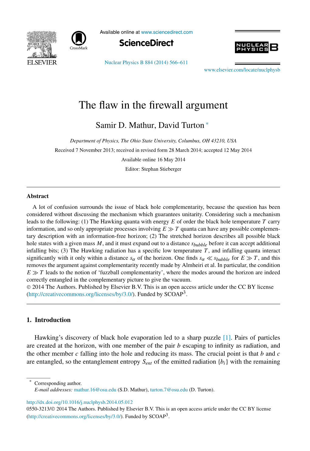 The Flaw in the Firewall Argument