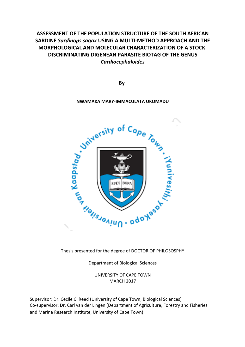 Assessment of the Population Structure of the South African Sardine Sardinops Sagx Using a Multi-Method Approach and the Morphol