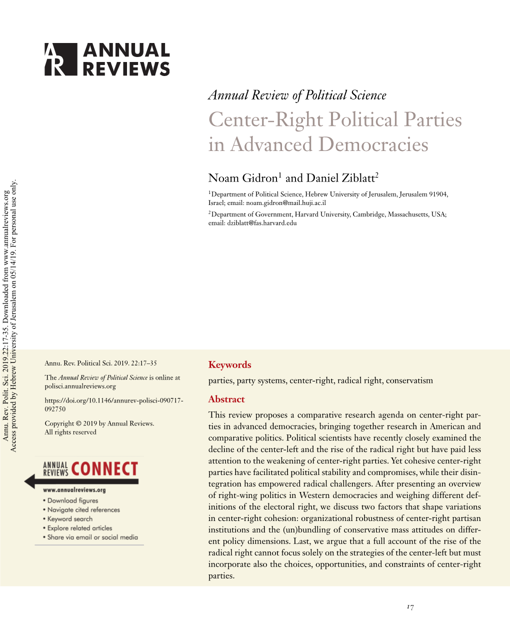 Center-Right Political Parties in Advanced Democracies