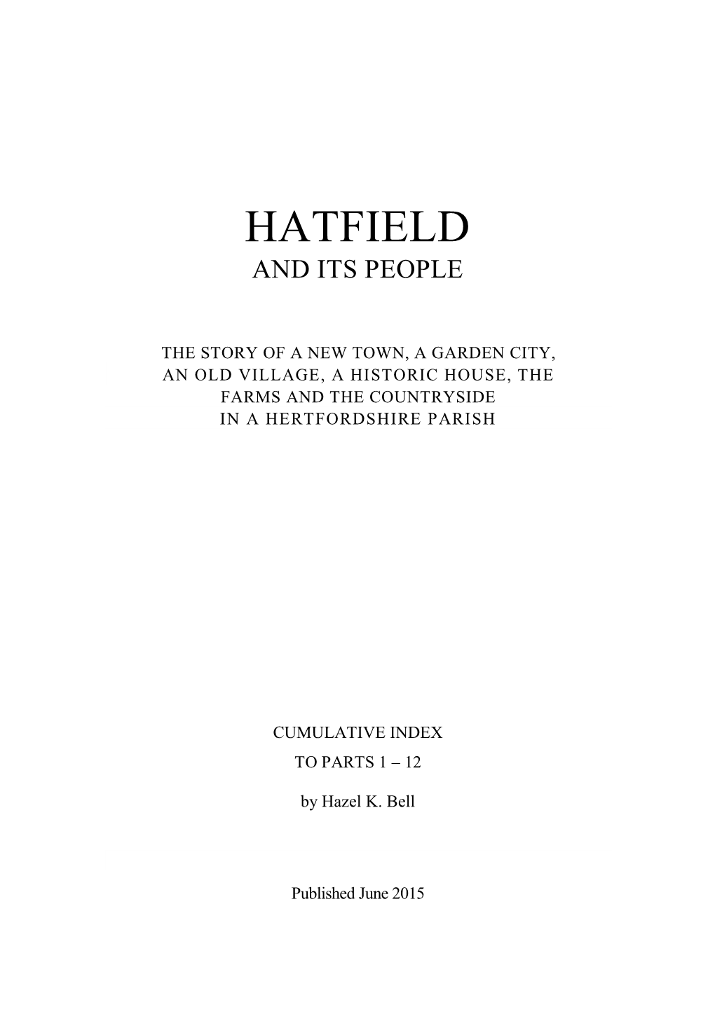 Hatfield and Its People