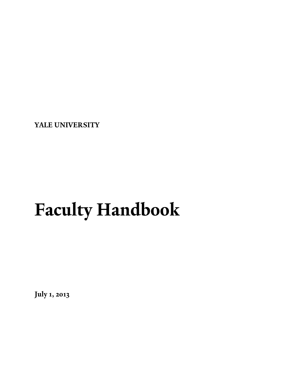 Faculty Handbook