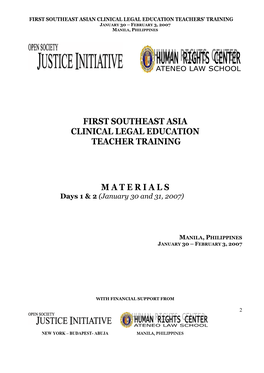 First Southeast Asia Clinical Legal Education Teacher Training