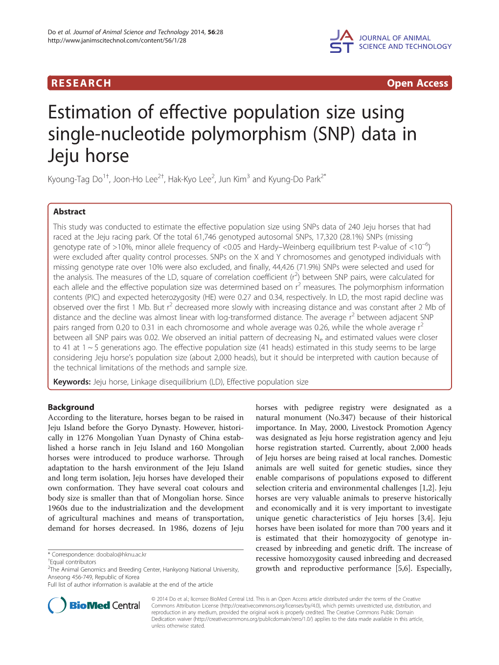 Estimation of Effective Population Size Using Single-Nucleotide