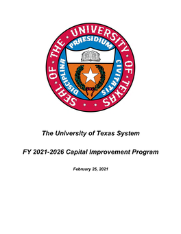 The University of Texas System FY 2021-2026 Capital Improvement Program Projects Removed from CIP at Quarterly Update 02/25/2021