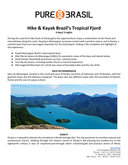 Hike & Kayak Brazil's Tropical Fjord