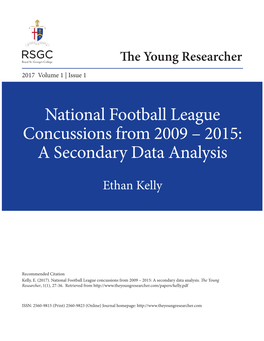 National Football League Concussions from 2009 – 2015: a Secondary Data Analysis