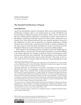 The Mamluk Fortifications of Egypt (MSR XIX, 2016)
